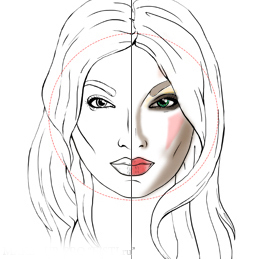 Коррекция овала лица с помощью макияжа